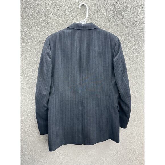 Anderson Little Mens Suit Coat Size Unknown Gray Pinstripe Two Button Up - Picture 9 of 13